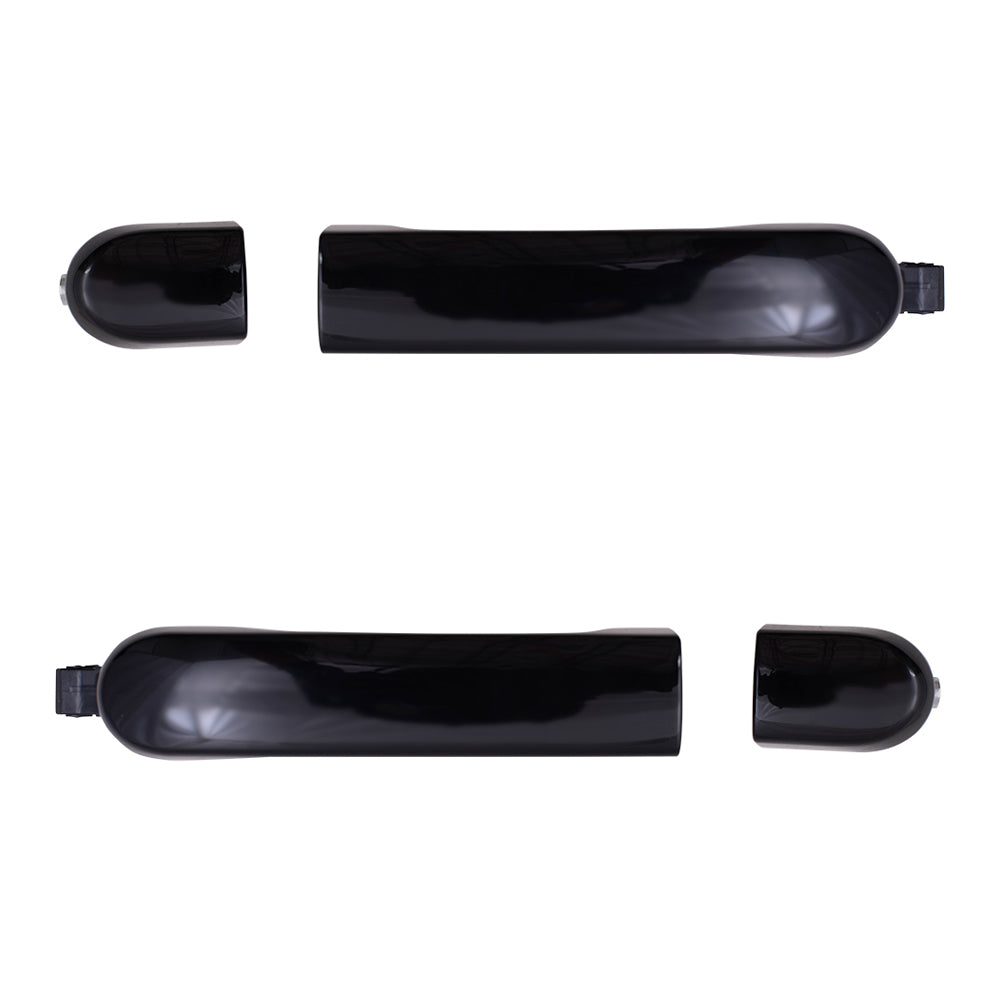 Brock Replacement for Pair Set Outside Rear Exterior Door Handles Compatible with 07-12 Versa (EXCLUDING Entry) 82641EL12A 82640E12A