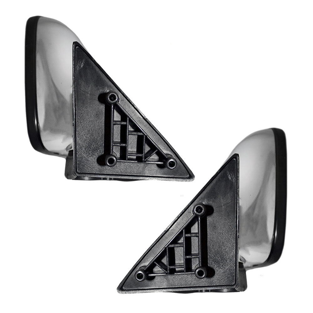 Brock Aftermarket Replacement Driver Left Passenger Right Manual Mirror Chrome Housing Set Compatible with 1986-1993 Mazda B-Series Pickup