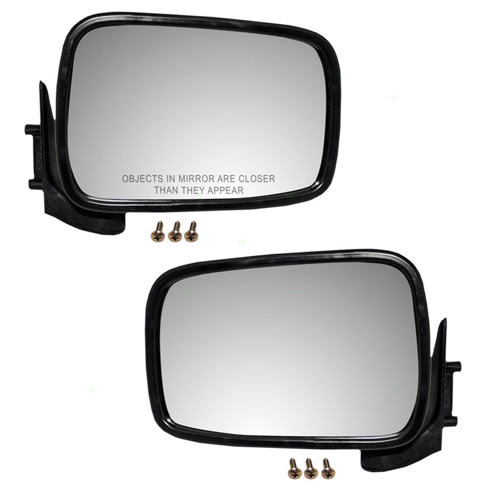 Brock Aftermarket Replacement Driver Left Passenger Right Manual Mirror Paint To Match Matte Black Housing Set Compatible with 1986-1993 Mazda B-Series Pickup