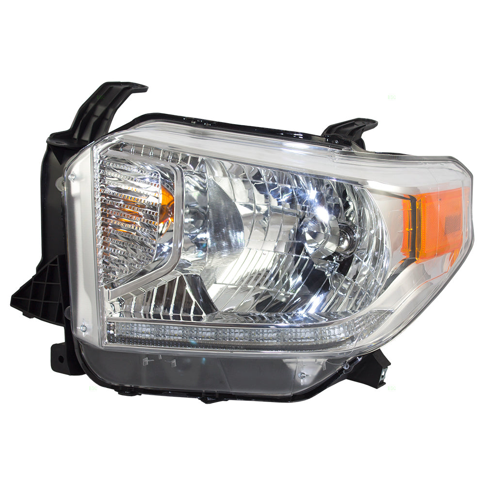 Fits Toyota Tundra 14-17 w/ Leveling & LED DRL Drivers Halogen Headlamp Assembly