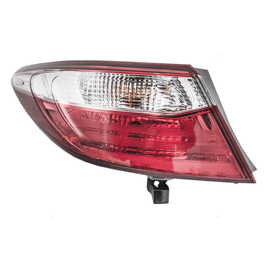 Brock Replacement Drivers Taillight Tail Lamp Quarter Panel Mounted Red & Clear Lens Compatible with 15-17 Camry & Hybrid 81560-06640