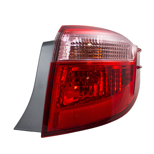 Brock Replacement Passengers Taillight Red w/ Clear Quarter Panel Mounted Lens Compatible with 17-19 Corolla 81550-02B00 TO2805130