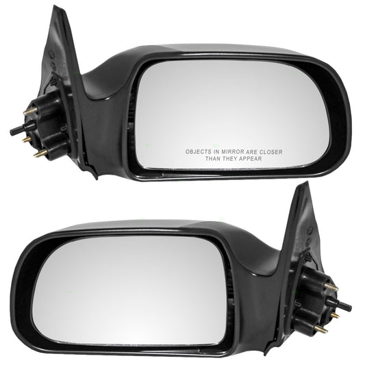 Brock Replacement Driver and Passenger Manual Remote Side View Mirror Compatible with Pickup Truck 87940-04090 87910-04080