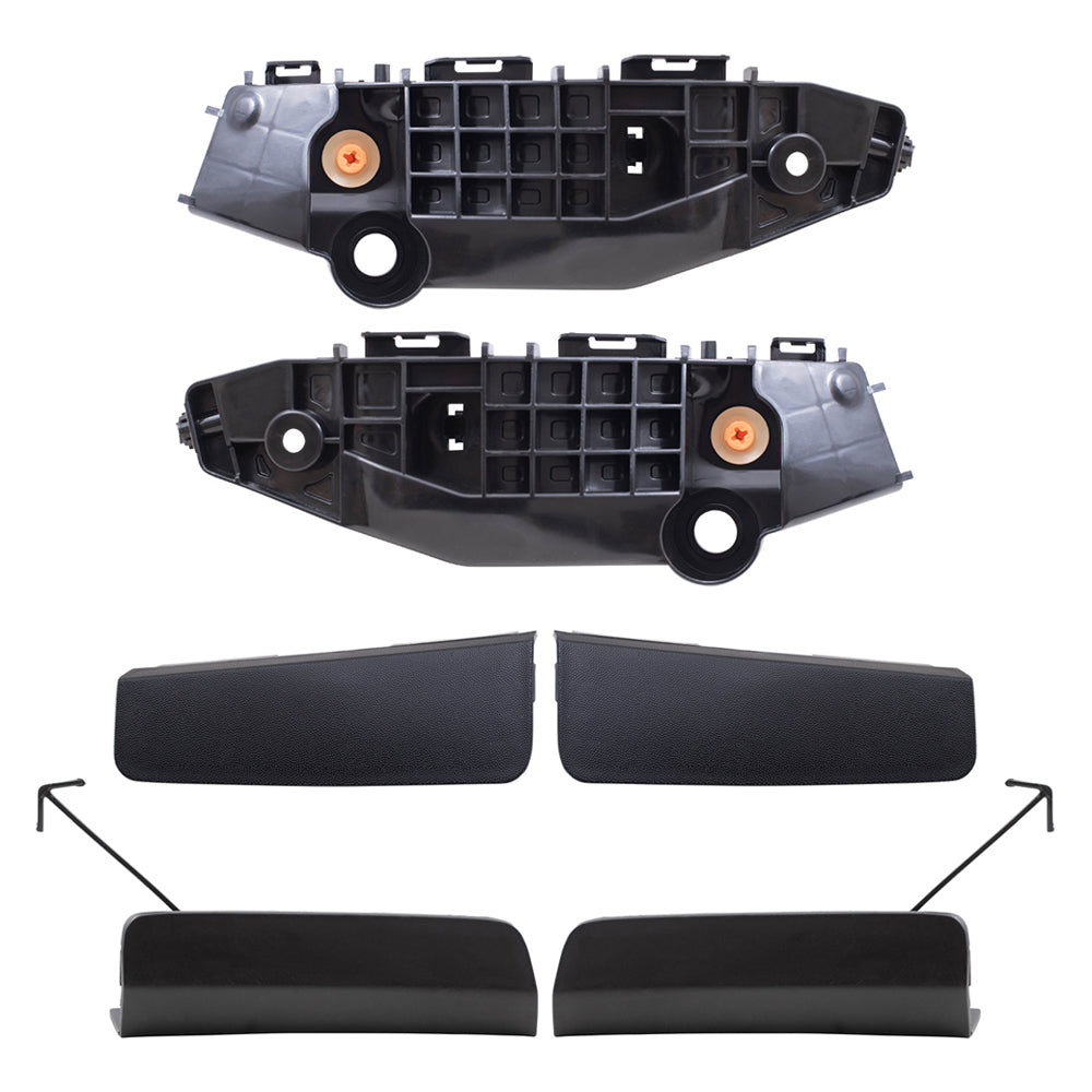 Brock Replacement Front Driver & Passenger Side Grille Opening Covers, Bumper Cover Retainers &Bumper Hole Covers 6 Pc Set Compatible with 2019-2021 Rav4 LE/Limited/XLE/XLE Premium Built in Japan ONLY