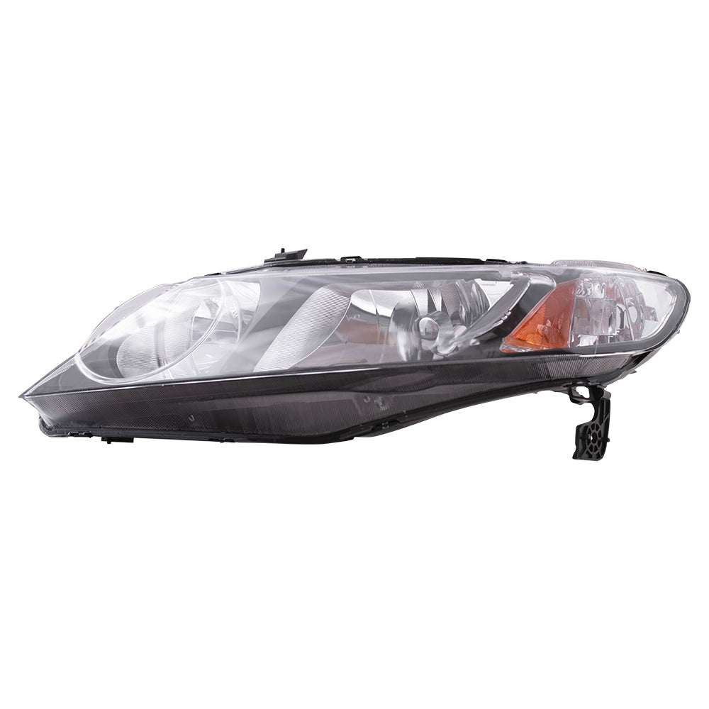 Brock Replacement Drivers Halogen Headlight Headlamp Compatible with 2006-2009 Civic Sedan 33151SNCA01