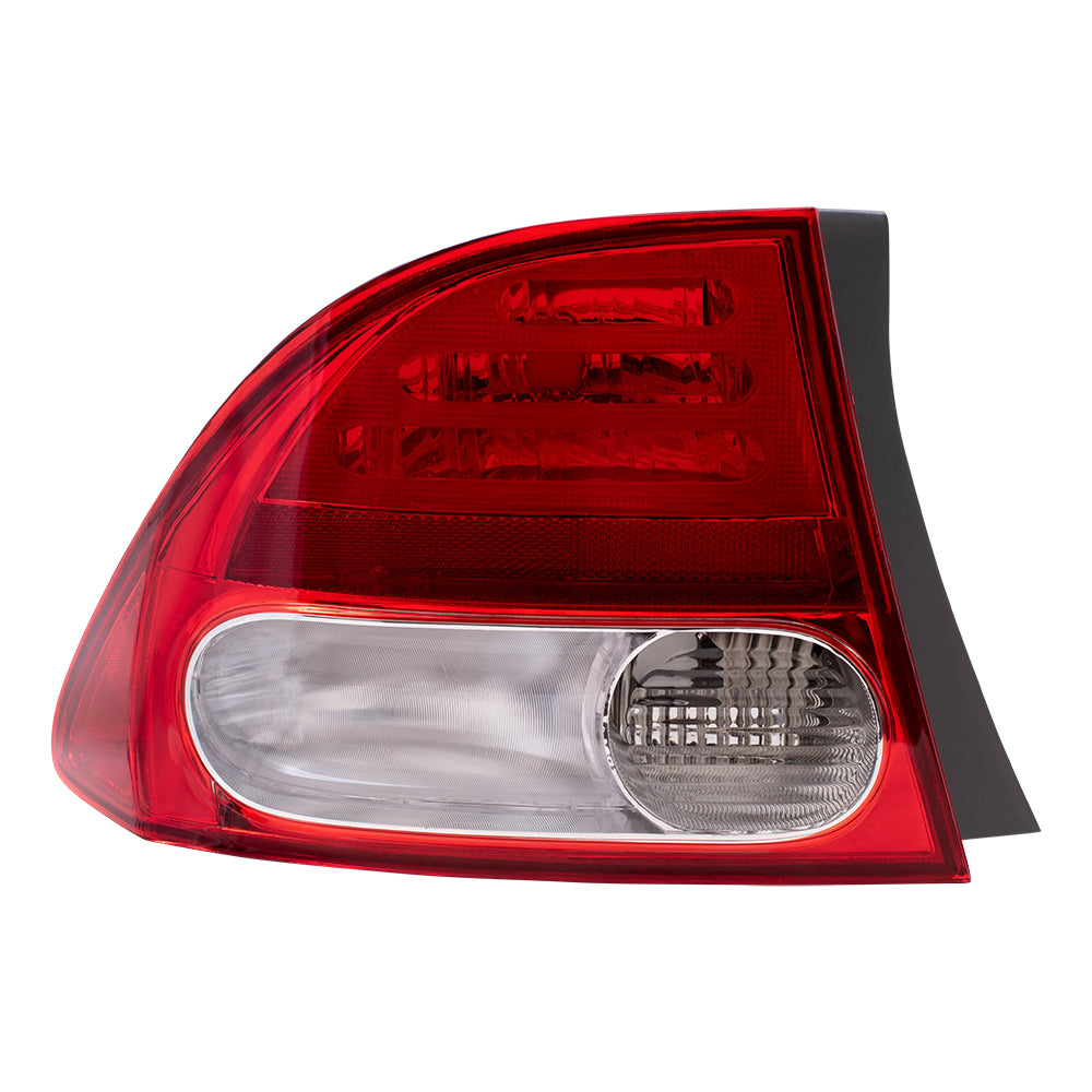 Brock Replacement Drivers Taillight Tail Lamp Quarter Panel Mounted Lens Compatible with 09-11 Civic 33551SNAA51