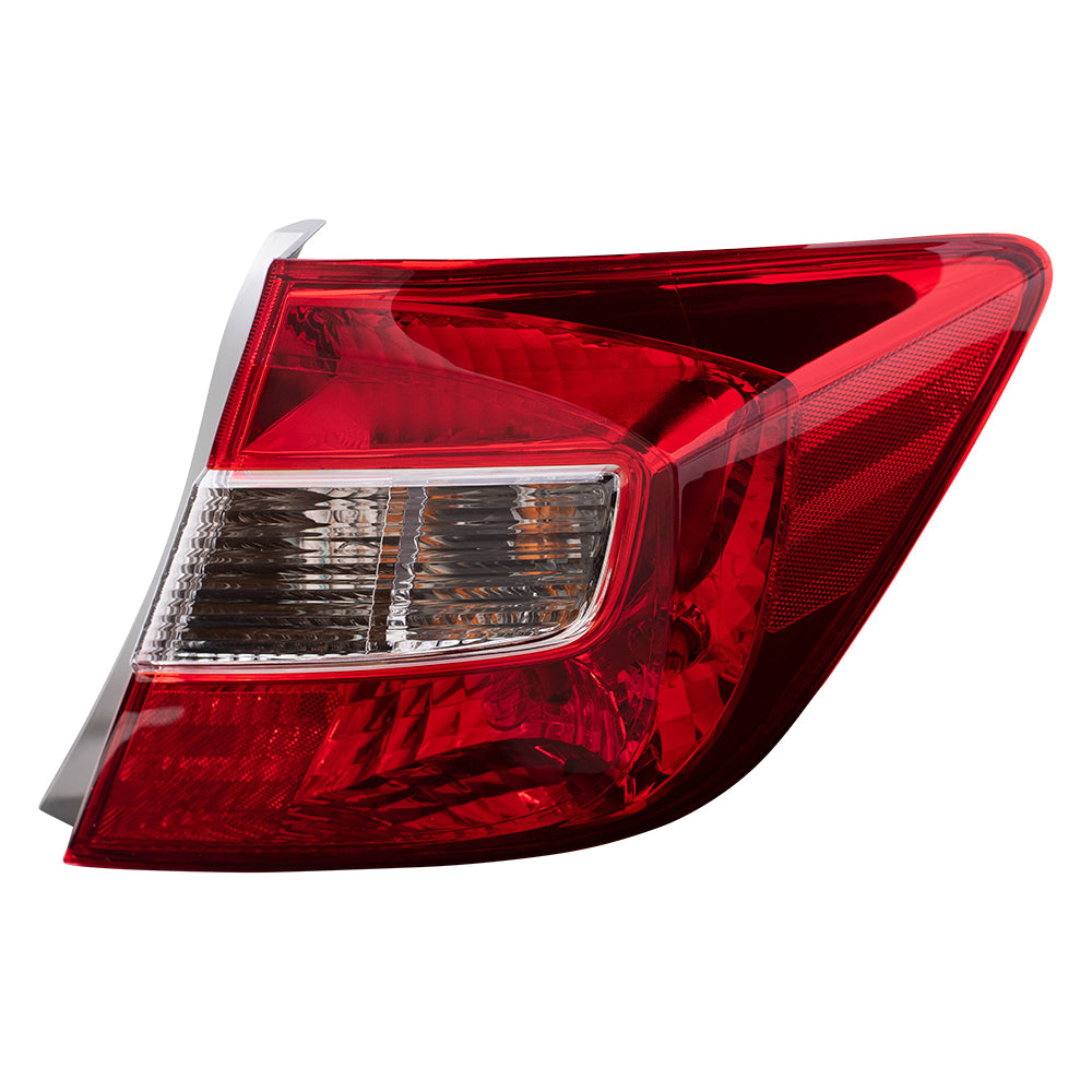 Brock Replacement Passengers Taillight Tail Lamp Lens Compatible with 12 Civic Sedan 33500TR0A01