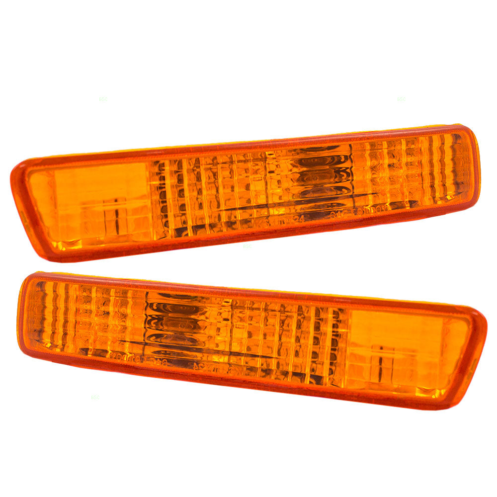 Brock Replacement Driver and Passenger Park Signal Front Marker Lights Lamps Lenses Compatible with 94-95 Accord 33350-SV4-A01 33300-SV4-A01