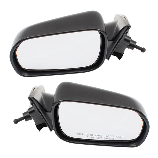 Brock Replacement Pair Set Manual Remote Side View Mirrors Non-Folding PTM Black Compatible with 98-02 Accord Sedan 76250S84A01 76200S84A01 HO1320121 HO1321121