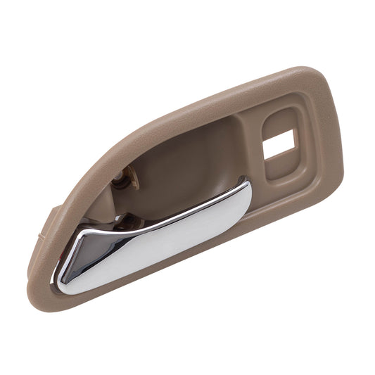 Brock Replacement Drivers Front Inside Interior Door Handle Beige & Chrome Compatible with Accord Sedan Wagon 72165-SV4-003ZE