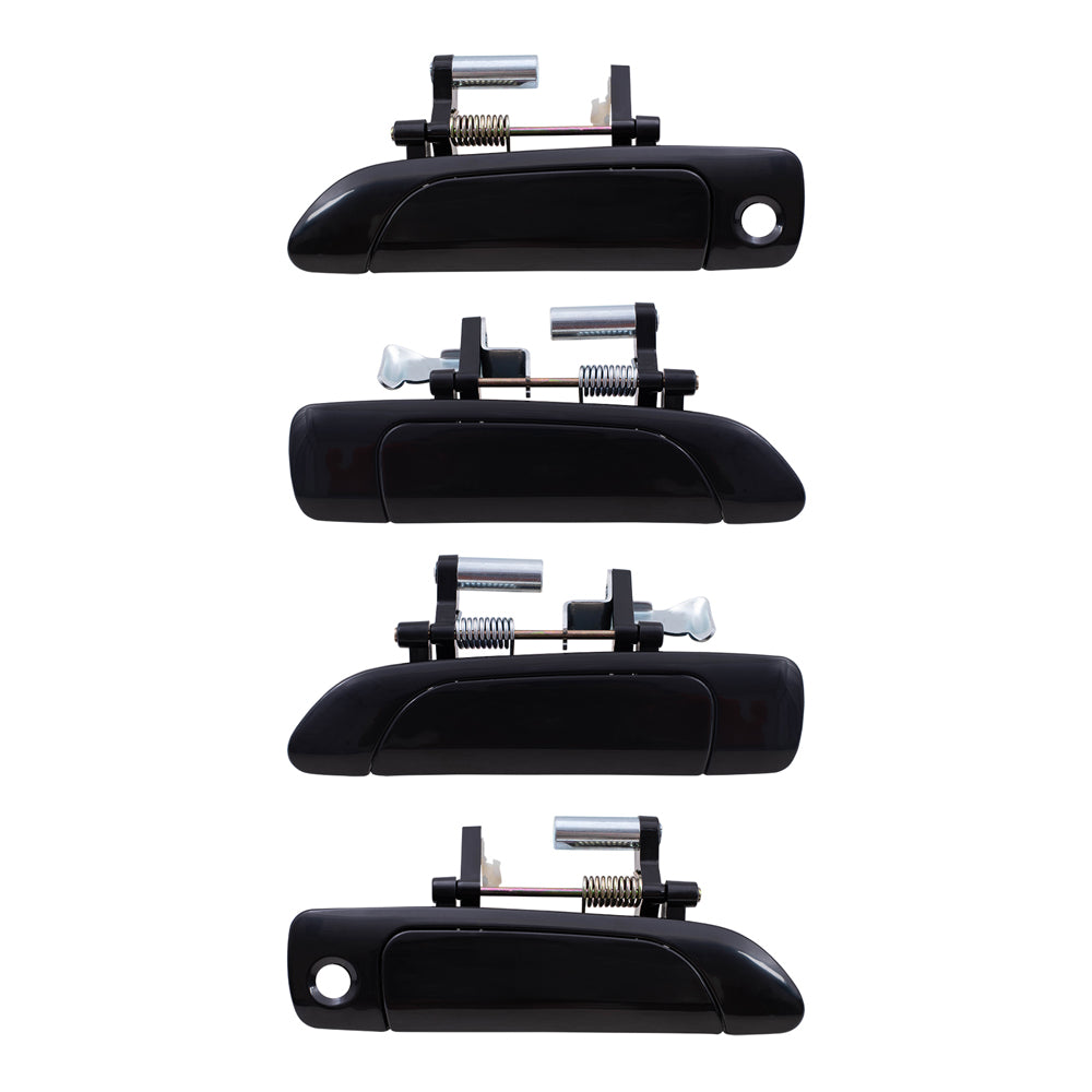 Brock Replacement 4 Piece Set of Front & Rear Outside Exterior Door Handles Compatible with 2001-2005 Civic Sedan 72180S5A013 72140S5DA02 72680S5DA01 72640S5DA01