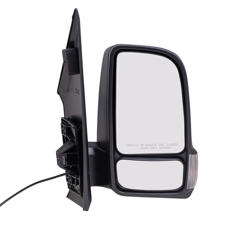 Brock Replacement Driver and Passenger Side Manual Mirror Textured Black with Signal & Manual Fold W/O Heat, Camera & Blind Spot Detection Compatible with 2019-2020 Sprinter Cargo 1500/2500/3500 (907)