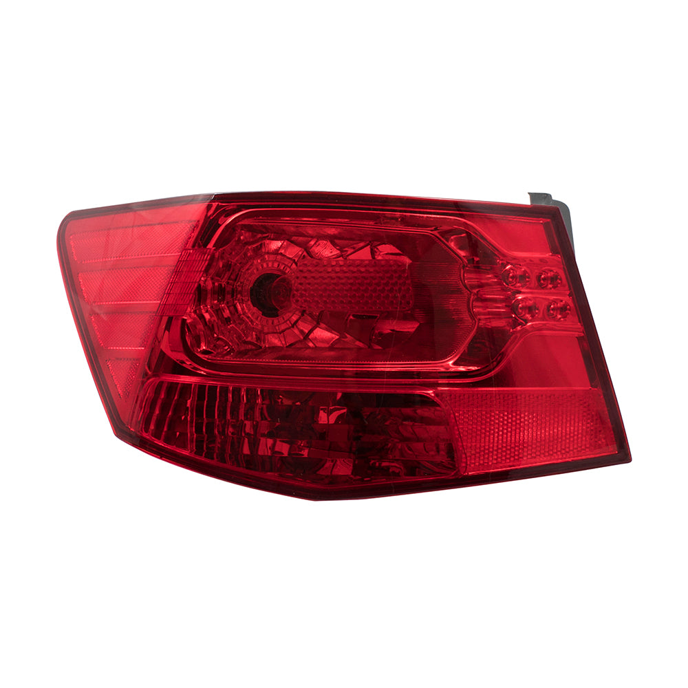 Brock Replacement Drivers Taillight Quarter Panel Mounted Tail Lamp Compatible with 2010-2013 Forte Sedan 924011M010