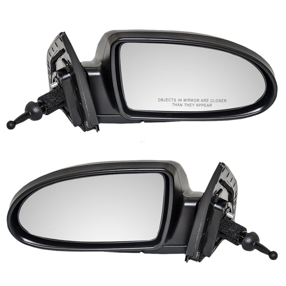 Brock Replacement Driver and Passenger Manual Remote Side View Mirrors Compatible with Accent 87610-1E010 87620-1E040