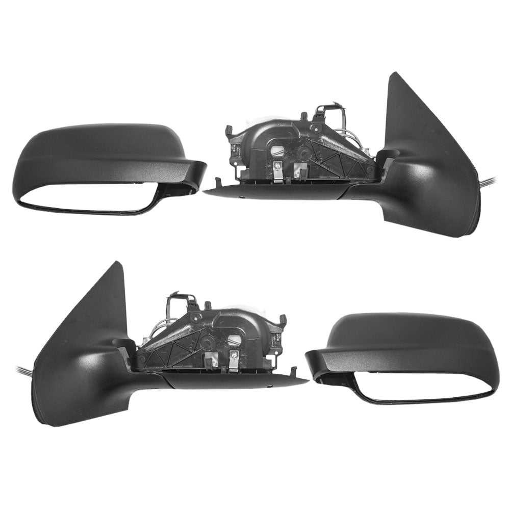 Brock Replacement Driver and Passenger Side Manual Remote Mirrors Paint to Match Black with Blue Tinted Glass without Heat Compatible with 1999-2007 Golf 1999-2005 A4 1J1-857-507-01C 1J1-857-508-P01C