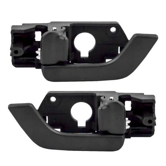 Brock Replacement Pair Set Inside Front Door Handles with Black Levers Compatible with 2003-2008 Tiburan 82610-2C000-LK 82620-2C000-LK