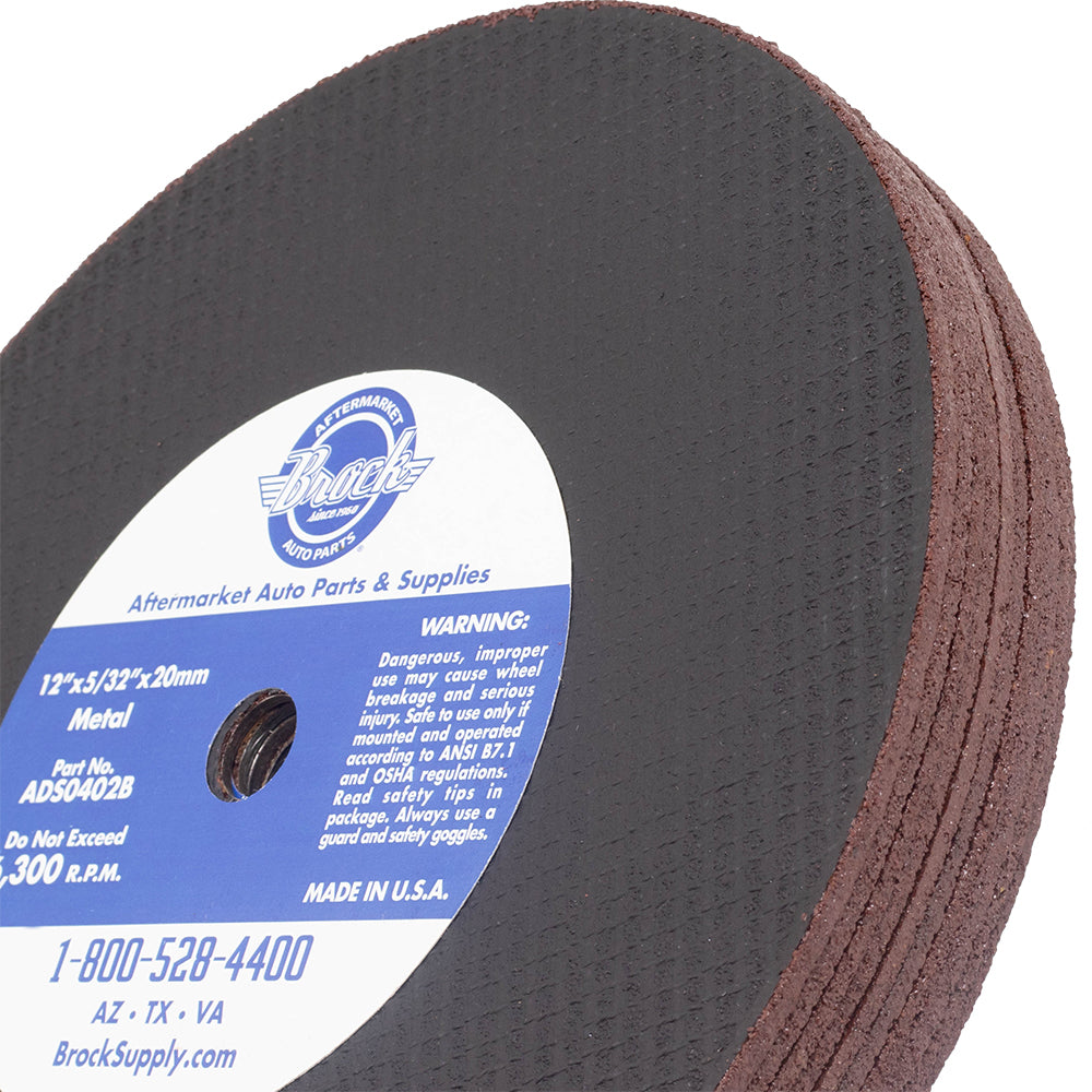 12" Cutting Wheels for Ferrous Materials 10 Pc Box Set 20MM w/ Glass Cloth Mesh