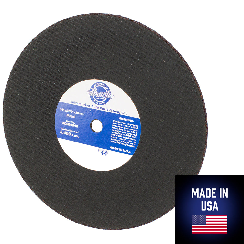 Brock 10 Pk 14" Cutting Wheel Cut Off Ferrous Iron Metal Blade Disc Saw Grind 20mm Abrasive for Industrial Shop DIY Hobby