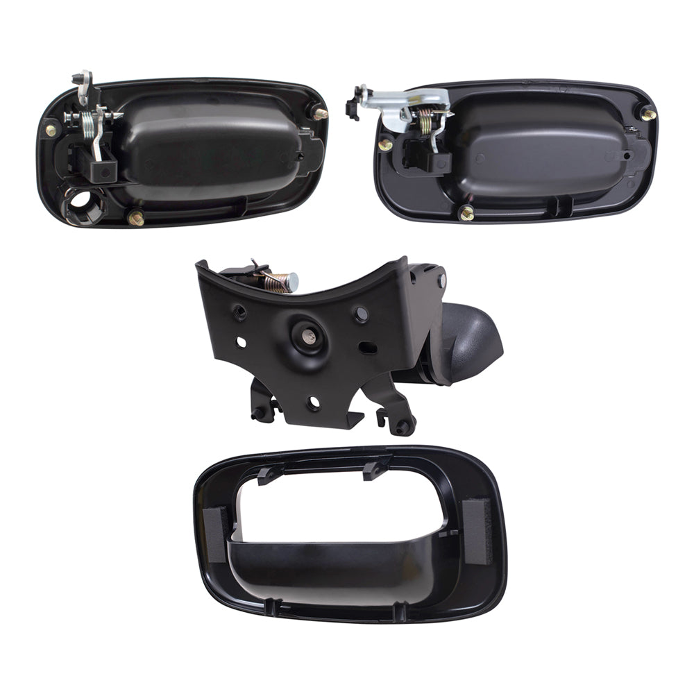 Brock Replacement Front and Rear Outside Door Handles, Tailgate Handle and Tailgate Handle Bezel Paint to Match Black 6 Piece Set Compatible with 2001-2007 Silverado & 2001-2007 Sierra