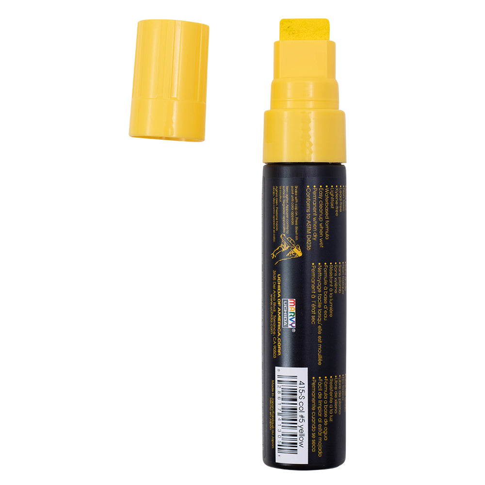 Single Yellow Decocolor Paint Marker Pen Extra Broad Line Point 1/2" Tip Water Based Acrylic for Wood Plastic Paper Foam