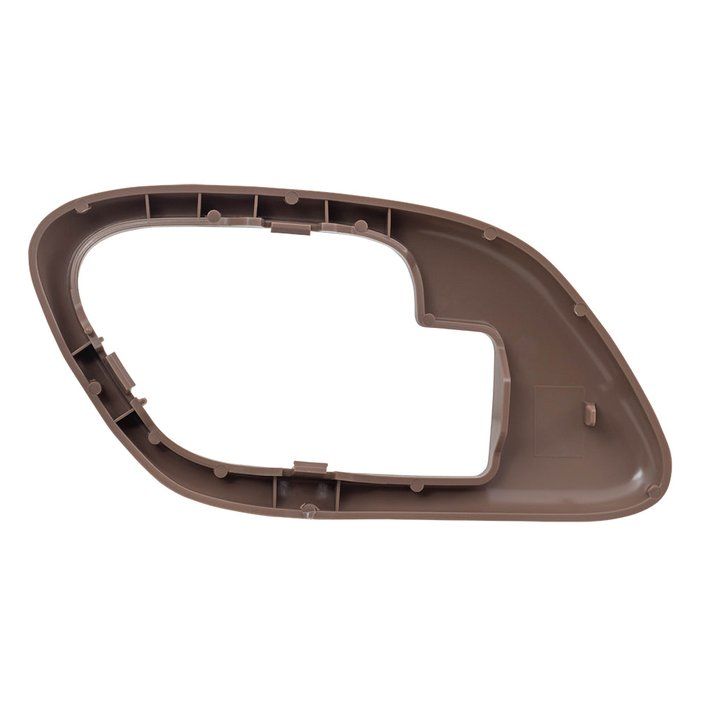 Brock Replacement Driver and Passenger Inside Inner Brown Door Handle Trim Bezels Compatible with Pickup Escalade Tahoe Suburban Yukon