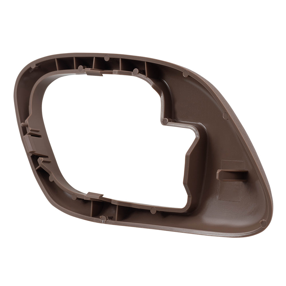 Brock Replacement Driver and Passenger Inside Inner Brown Door Handle Trim Bezels Compatible with Pickup Escalade Tahoe Suburban Yukon