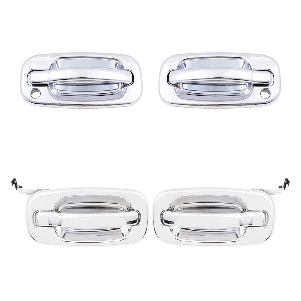 Brock Replacement Front and Rear Outside Door Handles 4 Piece Set Compatible with 2000-2007 Various Model Trucks & SUVs