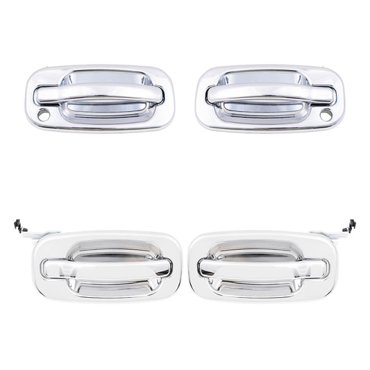 Brock Replacement Front and Rear Outside Door Handles 4 Piece Set Compatible with 2000-2007 Various Model Trucks & SUVs