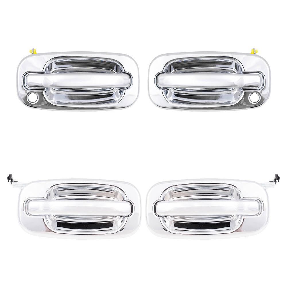 Brock Replacement Front and Rear Outside Door Handles 4 Piece Set Compatible with 2000-2007 Various Model Trucks & SUVs