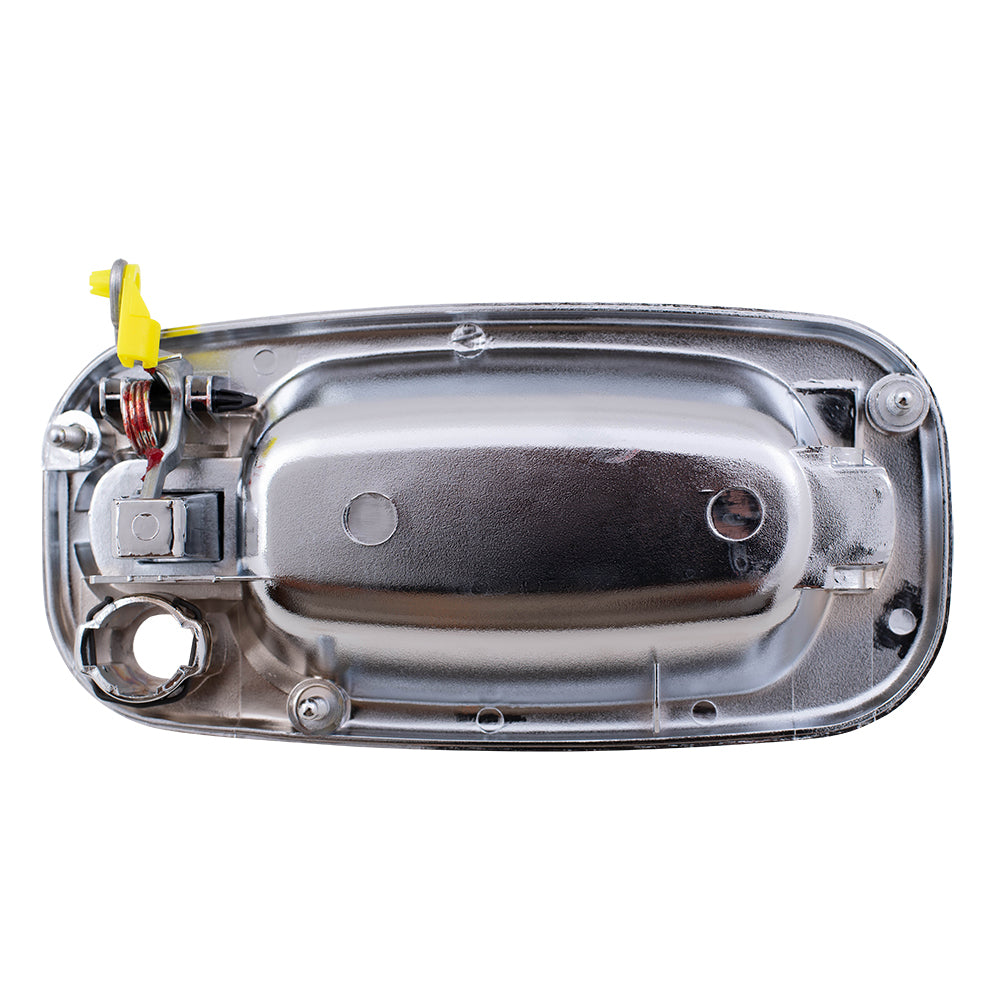 Brock Replacement Driver and Passenger Front Outside Chrome Specialty Door Handles with Keyholes Compatible with Pickup