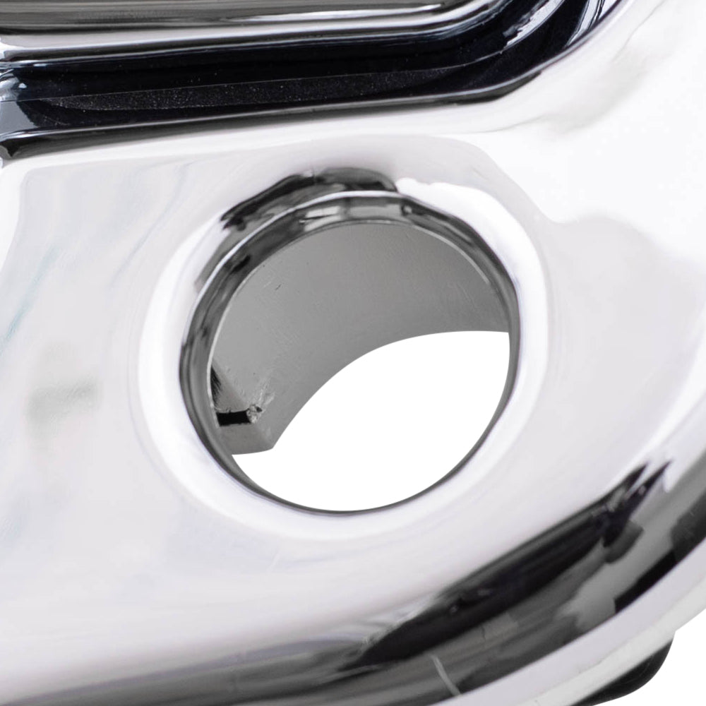 Brock Replacement Driver and Passenger Front Outside Chrome Specialty Door Handles with Keyholes Compatible with Pickup