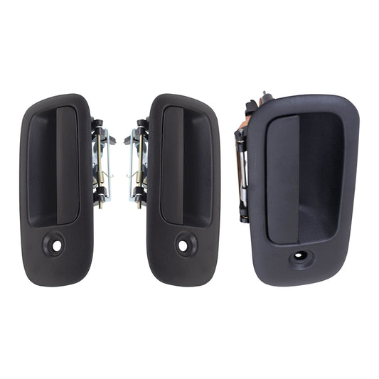 Brock Aftermarket Replacement Front Driver Left Passenger Right Outside Door Handle & Passenger Right Outside Hinged Door Handle 3 Piece Set Compatible with 1996-2022 Chevy Express