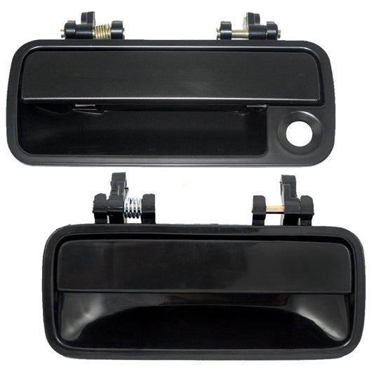 Brock Replacement Drivers Front & Rear Outside Black Door Handles Compatible with 72180-SH3-A01 72680-SH4-A01