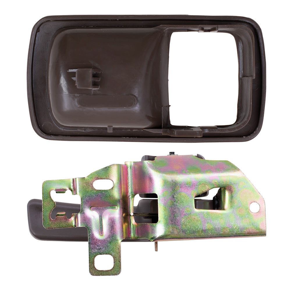 Brock Replacement Drivers Inside Interior Inner Brown Door Handle with Trim Bezel Compatible with 92-96 Camry 69278-32050-S4 69206-32071-J0