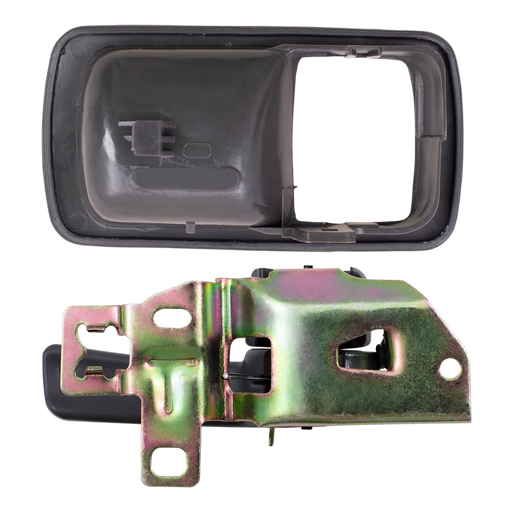 Brock Replacement Drivers Inside Interior Inner Grey Door Handle with Trim Bezel Compatible with 92-96 Camry 69278-32050-S4 69206-32071-J0