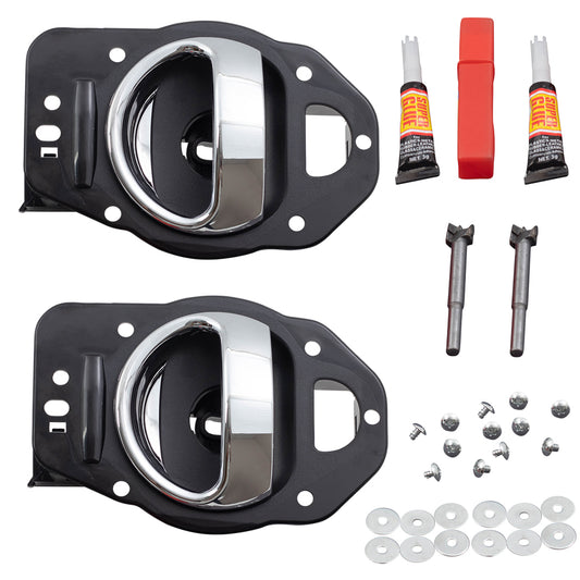 Brock Replacement Drivers Set Inside Interior Door Handle Repair Kits Compatible with 2006-2011 HHR 25812196 19299614