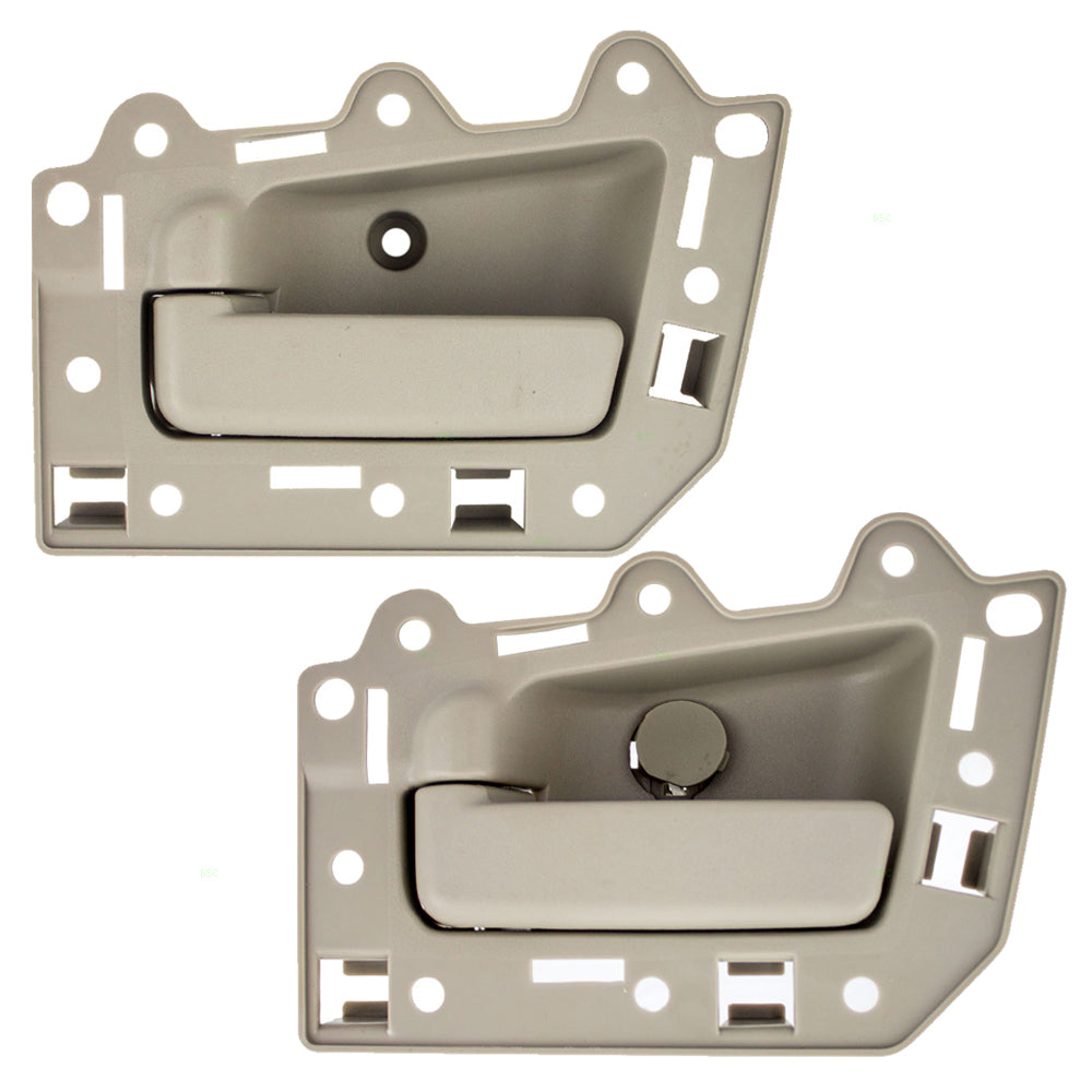 Brock Replacement Set of Two Drivers Inside Inner Interior Beige Door Handle Compatible with 05-10 Grand Cherokee 1EG811J3AA 1HR371J3AJ