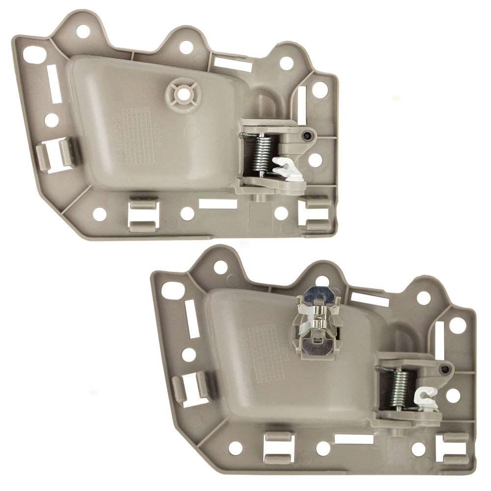 Brock Replacement Set of Two Drivers Inside Inner Interior Beige Door Handle Compatible with 05-10 Grand Cherokee 1EG811J3AA 1HR371J3AJ