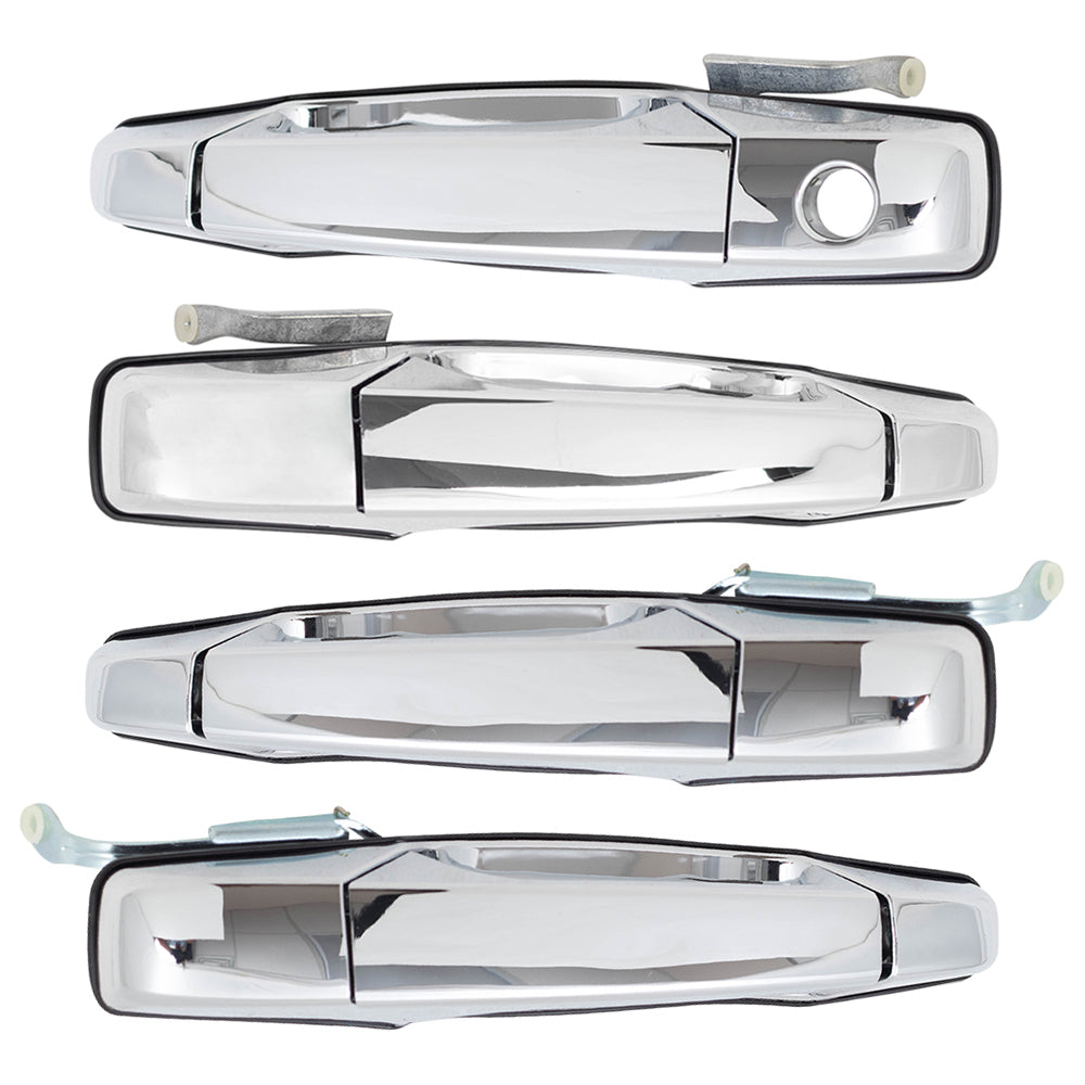 Brock Replacement Front and Rear Outside Door Handles 4 Piece Set Compatible with 2007-2013 Avalanche/Sierra Denali/Escalade EXT & 2007-2014 Silverado/Sierra/Escalade & ESV/Suburban/Tahoe/Yukon