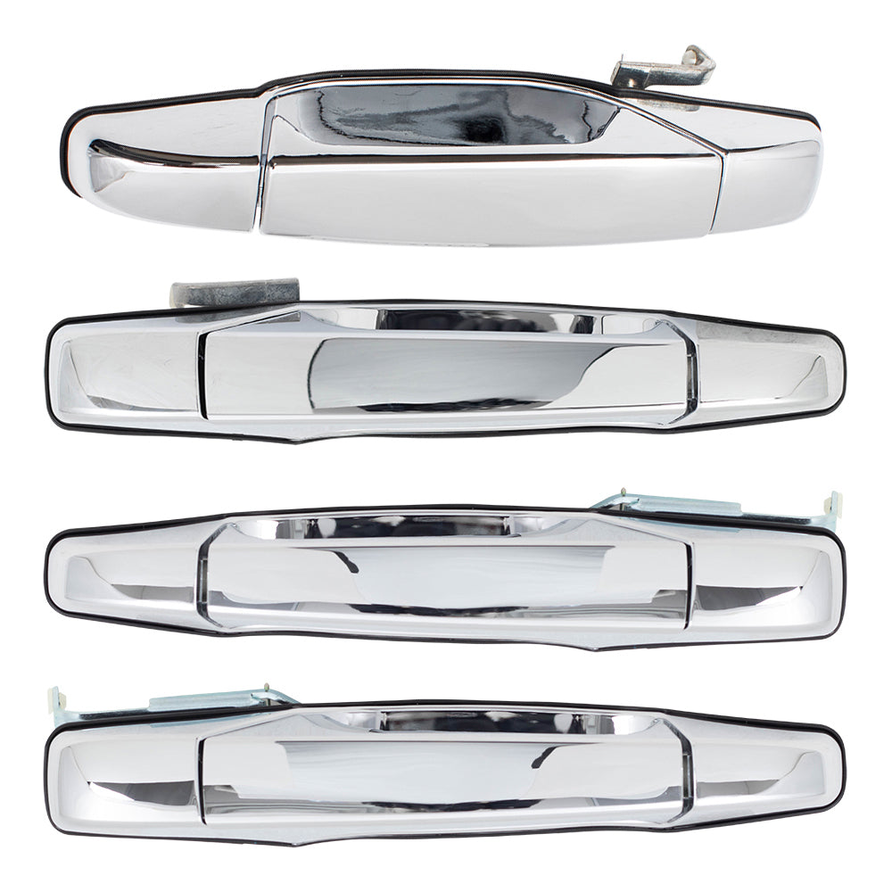 Brock Replacement Front and Rear Outside Door Handles 4 Piece Set Compatible with 2007-2013 Avalanche/Sierra Denali/Escalade EXT & 2007-2014 Silverado/Sierra/Escalade/Escalade ESV/Tahoe/Yukon