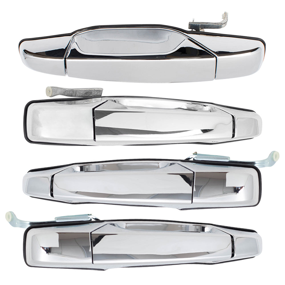 Brock Replacement Front and Rear Outside Door Handles 4 Piece Set Compatible with 2007-2013 Avalanche/Sierra Denali/Escalade EXT & 2007-2014 Silverado/Sierra/Escalade/Escalade ESV/Tahoe/Yukon