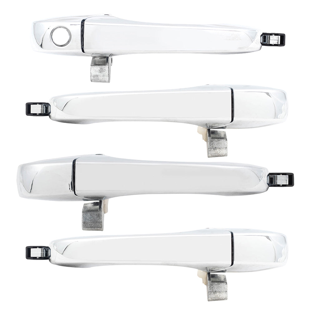 Brock Replacement Set of 4 Outside Chrome Door Handles Compatible with 2005-2010 300