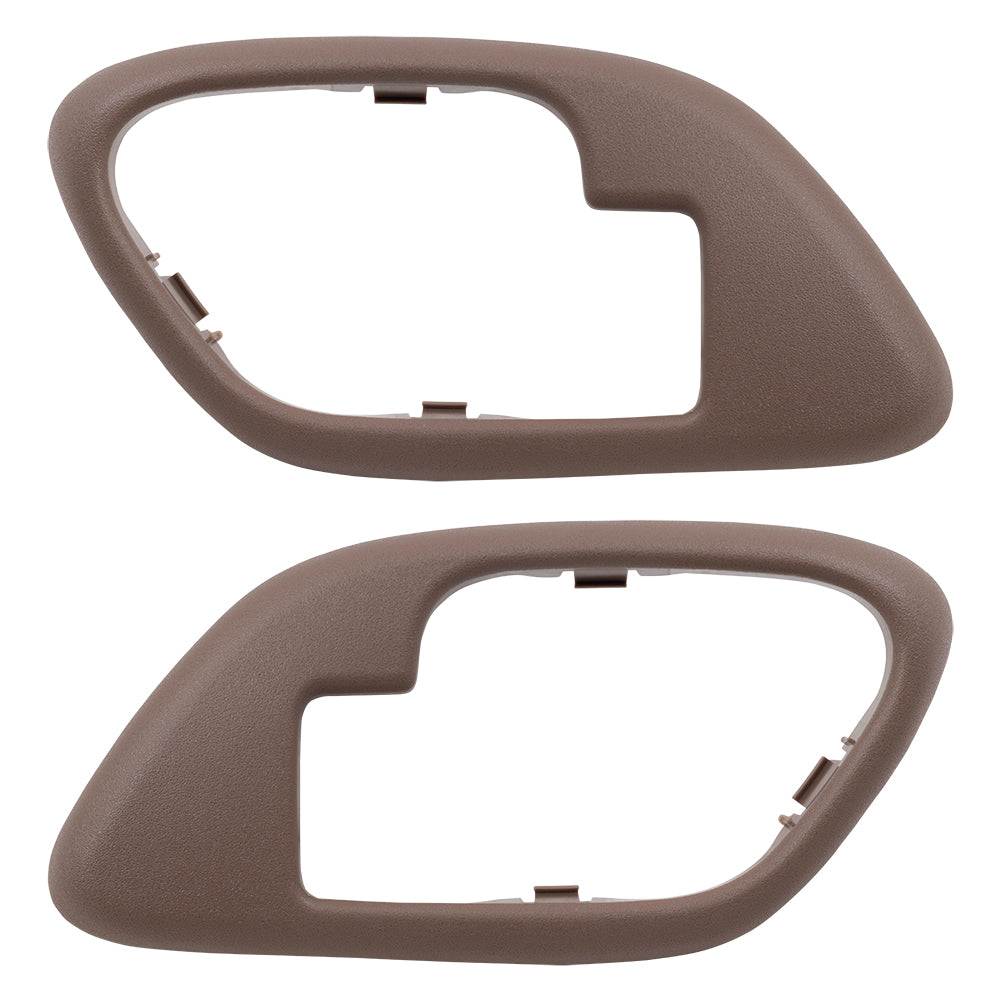 Brock Replacement Driver and Passenger Inside Inner Brown Door Handle Trim Bezels Compatible with Pickup Escalade Tahoe Suburban Yukon