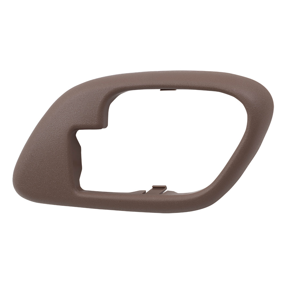 Brock Replacement Driver and Passenger Inside Inner Brown Door Handle Trim Bezels Compatible with Pickup Escalade Tahoe Suburban Yukon