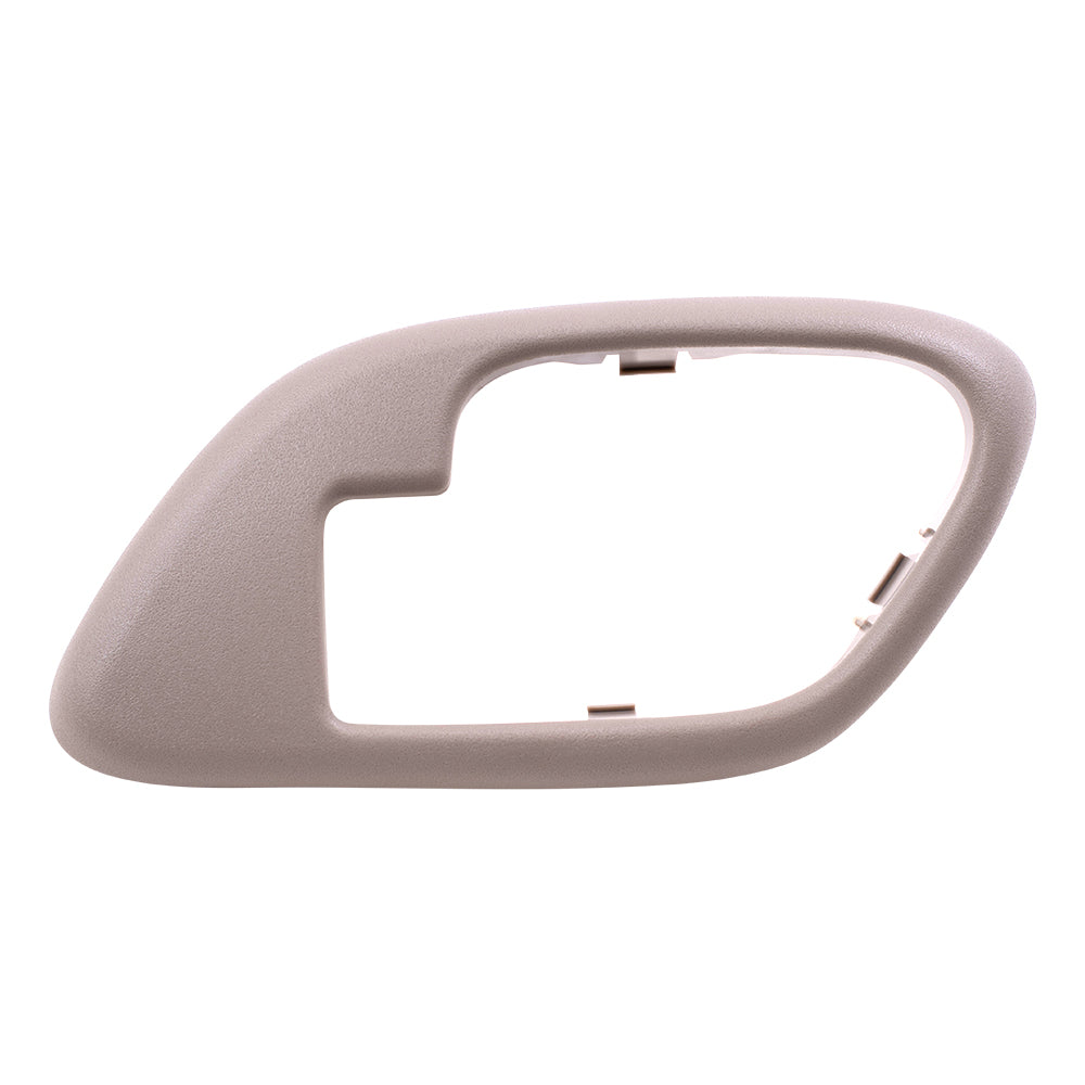 Brock Replacement Pair Set Inside Inner Tan Door Handle Trim Bezels Compatible with Pickup Escalade Tahoe Suburban Yukon