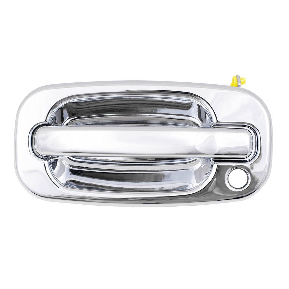 Brock Replacement Driver and Passenger Front Outside Chrome Specialty Door Handles with Keyholes Compatible with Pickup