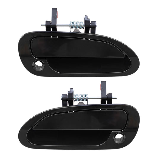 Brock Replacement Driver and Passenger Front Outside Outer Smooth Door Handles Compatible with 72180S86K12 72140S86K12