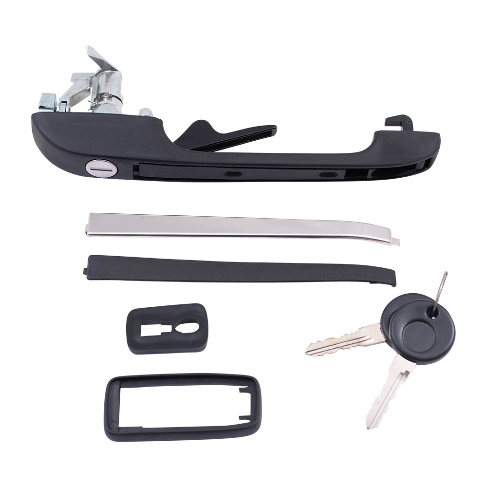 Brock Replacement Outside Front Driver Side Black Door Handle Compatible with 1980-1992 Volkswagen Jetta