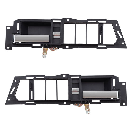 Brock Replacement Pair Set Front Inside Door Handles Black Base w/ Chrome Levers Compatible with 1988-1994 C/K Old Body Style Pickup 22086873 22086874