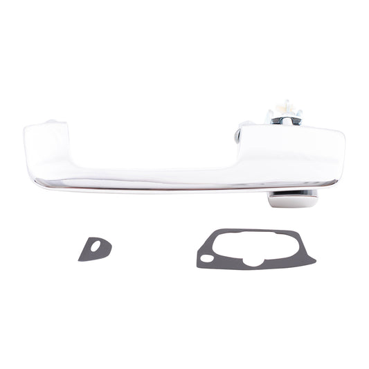 Brock Replacement Drivers Outside Exterior Front Rear Chrome Door Handle Compatible with Pickup Truck SUV Van 55075649